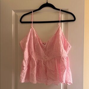 ARULA Pink Eyelet Tank Top